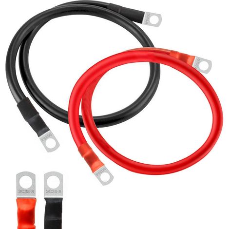 Batteriekabel 35mm² 50cm mit M8 Ringklemmen für Auto, Motorrad, Solar, Wohnmobil (1/5)