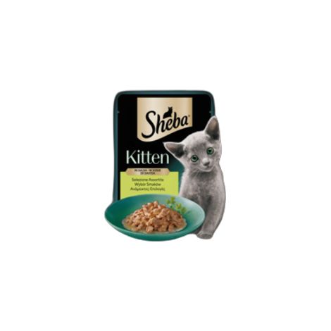 Sheba Kitten Selezione Assortita in Salsa con Salmone e Pollo, cibo umido completo per gattini, 52 Bustine da 85g