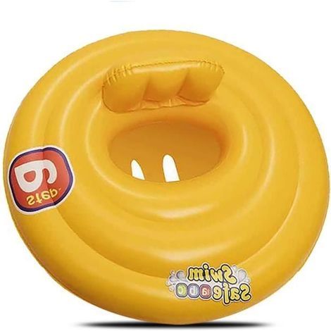 (Gelb) Babyschwimmring, aufblasbare Pool-Schwimmhilfe, Schwimmring mit Kindersitz – Durchmesser 69 cm