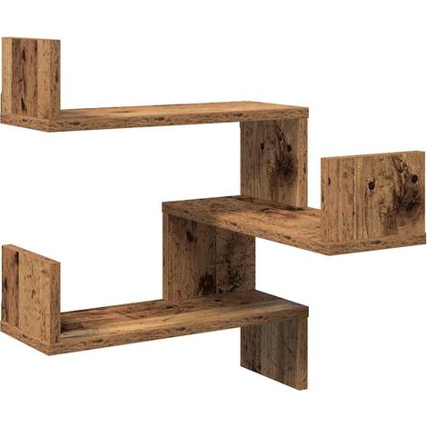 Wall Corner Shelves 2 pcs Old Wood 40x40x49.5 cm Engineered Wood vidaXL