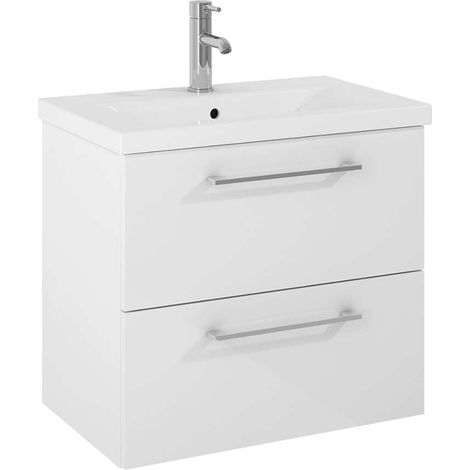 Jika Ponta - Mobile lavabo, 60x53x38 cm, 2 cassetti, bianco H40J5224025001 (1/2)
