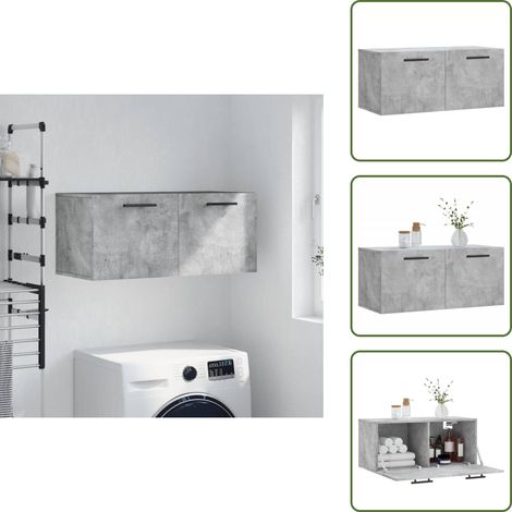 Wandschrank Betongrau 80x36,5x35 cm Holzwerkstoff - Hängeschrank - Wandschrank - Regal - Aufbewahrungsraum - Wohnzimmermöbel (1/5)