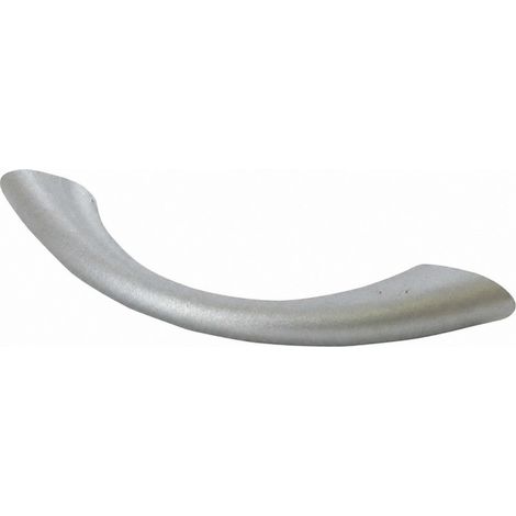 Maniglia curva Slimline con inserto in pvc grigio alluminio, L.129mm, L.10mm, P.30mm, interasse 96mm, 1 pezzo con viti.