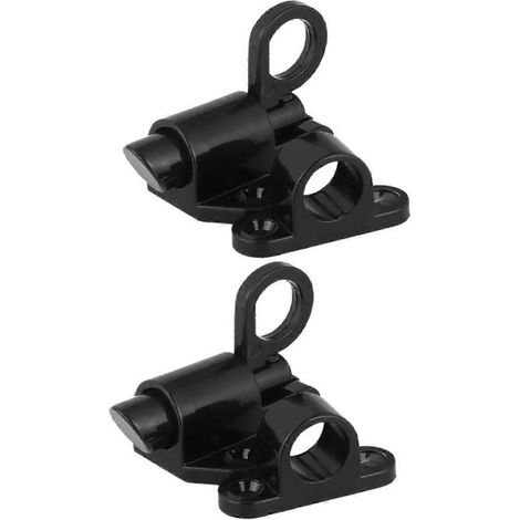 Lot de 2 verrous de porte automatiques en alliage d'aluminium avec ressort de verrouillage automatique, verrou de sécurité résistant aux intempéries pour la maison et le bureau (1/4)