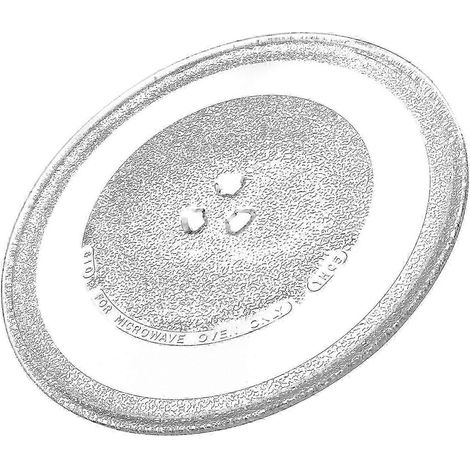 Plateau tournant universel en verre pour micro-ondes de 255 mm avec 3 fixations, pièce de rechange résistante à la chaleur