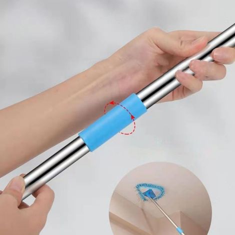 Balai de nettoyage triangulaire rotatif à 180° avec manche long (1/5)