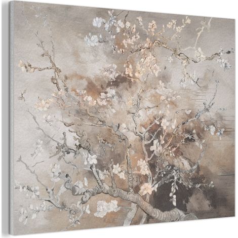 Acoustic Felt Wall Art Almond Blossom - Art - Van Gogh - Beige - Abstract 80x60 cm (1/5)