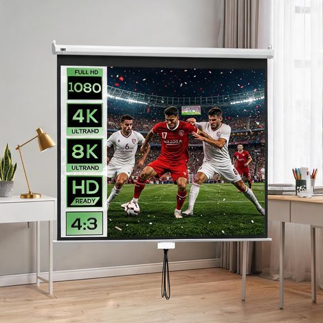 Écran de projection 203 x 152 cm 4:3 HD 4K avec trépied réglable (1/5)