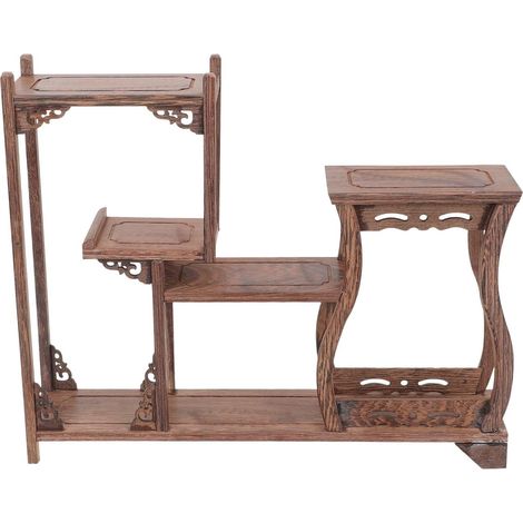 ancienne en bois d aile de poulet Étagère à thé sur pied au