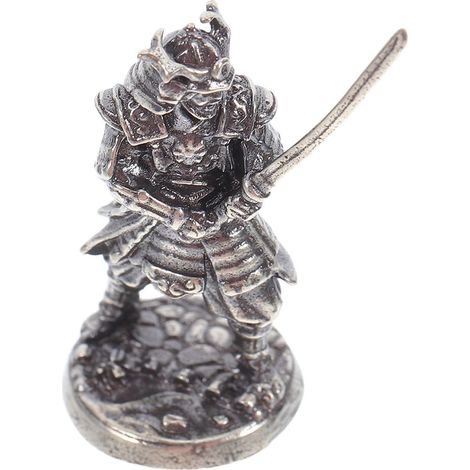 Historical Artistic Design Samurai Figurine in Cupronickel Miniature Gold for Office and Home Decoration, for Festival or Office Atmosphere (1/5)