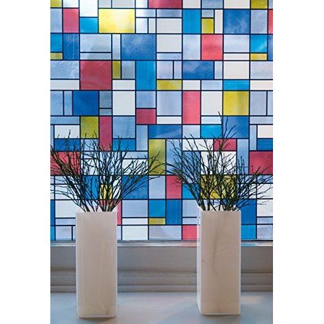 Stained Glass Window Fablon Self Adhesive Multicoloured Stickyback 2m x 67.5cm