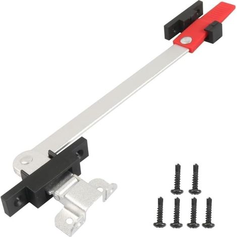 Barre de support en aluminium avec poignée rouge, verrou de sortie coupe-vent pour remorque de voyage, camping-car, durabilité et sécurité améliorées (1/5)