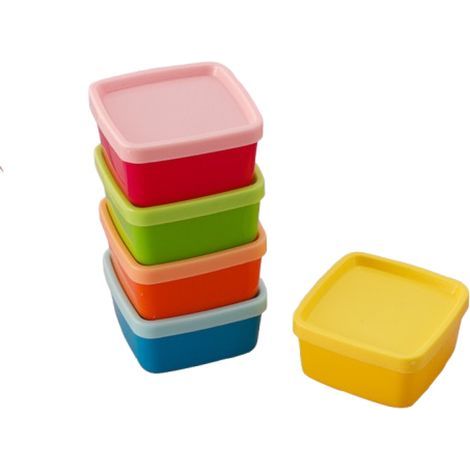 boîte de rangement pour condiments-Ensemble carré de cinq pièces-Mini boîte de rangement de bureau colorée (1/5)