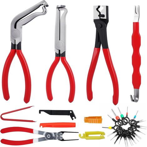pinze per scollegare i cavi elettrici per autoveicoli, pinze per connettori elettrici per autoveicoli a 60 gradi, pinze per separare i connettori, pinze per fascette stringitubo con pinze per relè e s