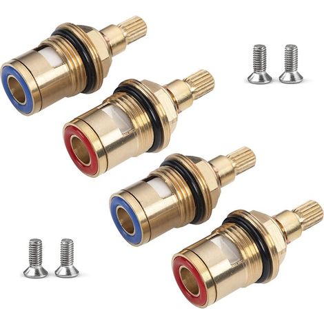 Lot de 4 cartouches céramiques pour robinet, pièces de remplacement chaud/froid (1/5)