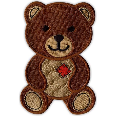 Aufnäher Teddybär – braun – zum Aufbügeln/Heißsiegeln – gestickter Aufnäher/Abzeichen/Emblem