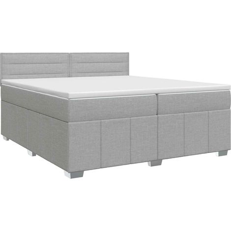Maison Exclusive - Letto box spring con materasso Grigio Chiaro 200 x 200 cm (1/5)