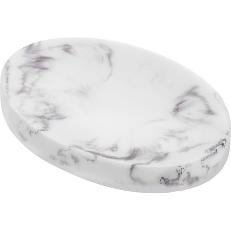 Porte-savon en résine à motif marbre, porte-savon de salle de bain avec (1/5)