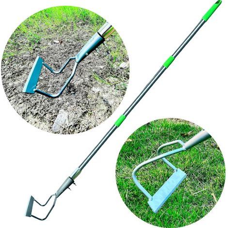Eisenrechen für Gartenarbeit und Unkrautjäten, robuster Unkrautrechen aus Eisen, Rasenvertikutierrechen, Garten-Unkrautentfernungswerkzeuge zum Lockern des Rasens (1/5)
