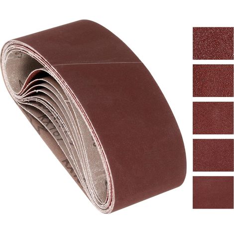 15Pcs Bandes Abrasives 76mm x 533mm Oxyde d'Aluminium Papier Abrasif (1/5)