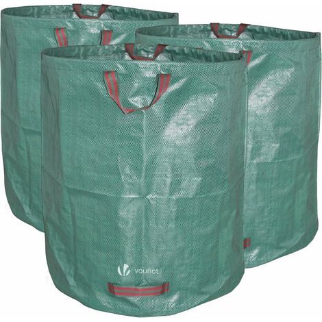3er-Set Gartenmüllsäcke, grüne Müllsäcke, große Größe mit Griffen, wasserdicht, faltbar, wiederverwendbar, Gartenmüllsäcke, Gartenpflanzensäcke, einzelne Gartensäcke (1/5)
