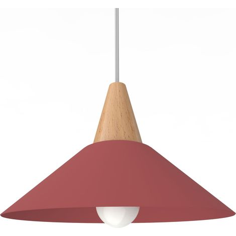 LUMICOM FUNNEL Sospensione, 1X E27, max 42W, metallo, rosso cowhide, D.25cm (1/4)