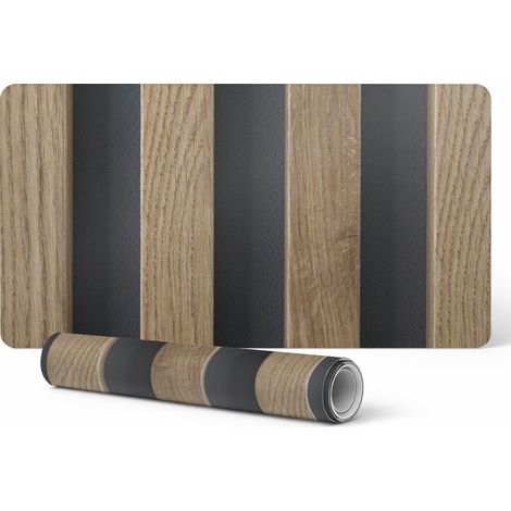 Alfombrilla antideslizante para ratón y teclado, listones de madera, 120 x 60 cm. (1/5)
