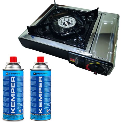 PACK INCASA Réchaud à Gaz Portable + 2X KEMPER Cartouche de Gaz (1/3)