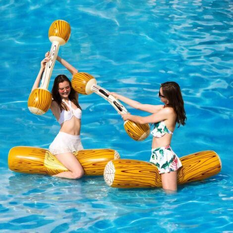 [JAMAIS UTILISÉ]Ensemble de 2 jouets gonflables flottants, jeux de sports nautiques pour enfants et adultes, radeaux en forme de bûches pour jouets flottants (1/5)