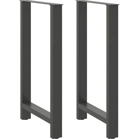 Juego de 2 patas para mesa de bar modernas de 60 x 100 cm con niveladores regulables en acero antracita 020057586 (1/5)