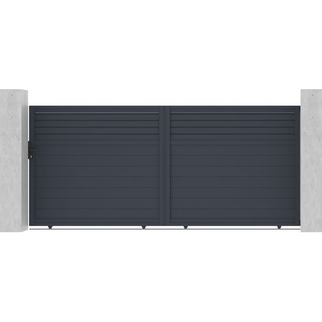 Schiebetor aus Aluminium 4m CARPATIA 400 x 180 cm Grau (1/4)