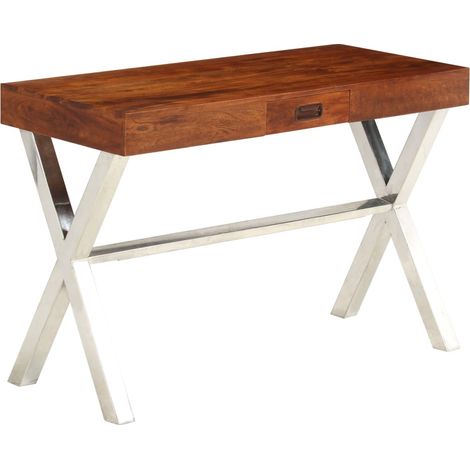 Schreibtisch Massivholz mit Honigfarbenem Finish 110x50x76 cm
