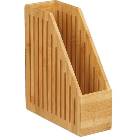 Portariviste moderno per ufficio portaoggetti A4 33 x 26 x 25 cm in bambù naturale 130007667