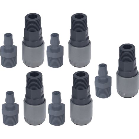 5 Sets Raccords Rapides Auto-Bloquants PVC Type C pour Tuyau Mécanique Électronique SM+PM-40 Filetage R1/2 20mm (1/5)