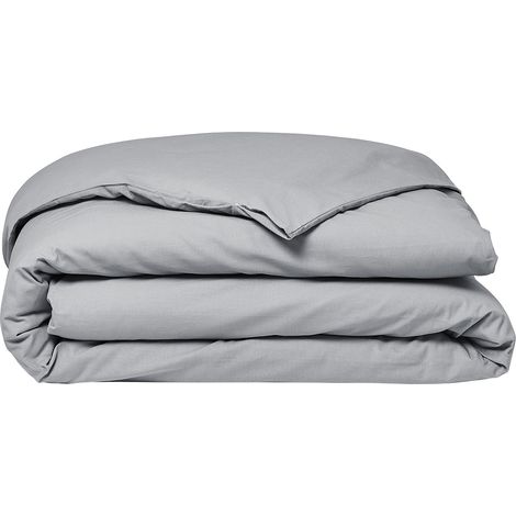 Housse de couette TODAY Essential - 140 x 200 cm - 1 personne - 100% Coton uni - Acier (1/6)