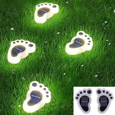 Luz solar para poste, luz blanca, longitud 11 cm, juego de 4 LED, para exterior, ideal para un camino de jardín (1/5)