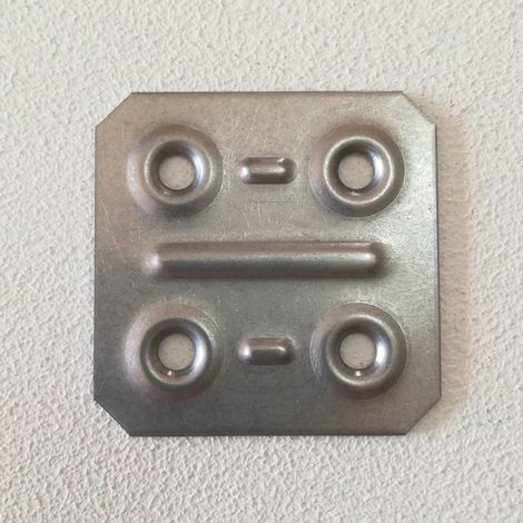 Piastrina diritta 40x40mm in acciaio inox - 10pz (1/3)