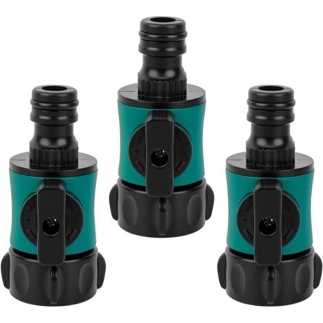 royaluxe-3 pièces raccord avec vanne filetée femelle 3/4" Valve de régulation : vanne pour réguler et fermer le débit d'eau d'un tuyau à la sortie d'un pièce en Y ou robinet