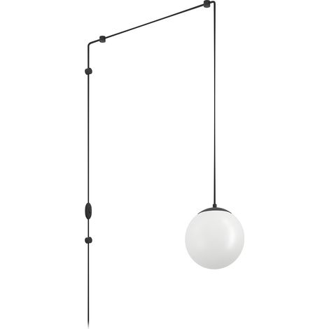 Lampadario A Sospensione Minimal Rondo 3 Acciaio Nero Vetro 1 Luce E27