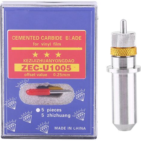 Lot de 15 lames de découpe en acier tungstène pour traceur, avec porte-lames (angles de 30, 45 et 60°).
