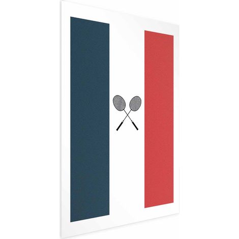Poster – Französische Flaggen und schwarze Badmintonschläger (1/4)