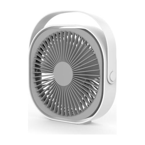 Ventilateur de table USB rechargeable silencieux – 3 vitesses – 360° réglable – Dimensions 200x220x66mm – Poignée amovible pour transport (1/5)