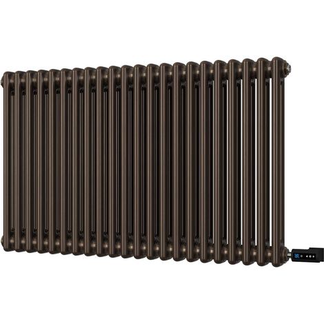 Alpha - Black Copper Column Electric Radiator H600mm x W988mm 2 Column 900w Thermostatic WIFI (1/2)