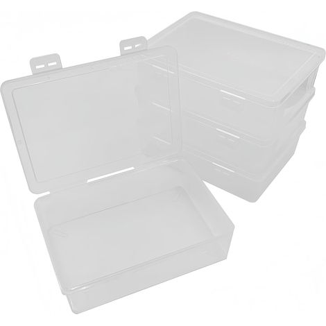 4pcs A5 Boite Rangement, Boite de Rangement avec Couvercle, Caisse Plastique, Pour la Maison, Bureau, École pour Stocker des Fichiers