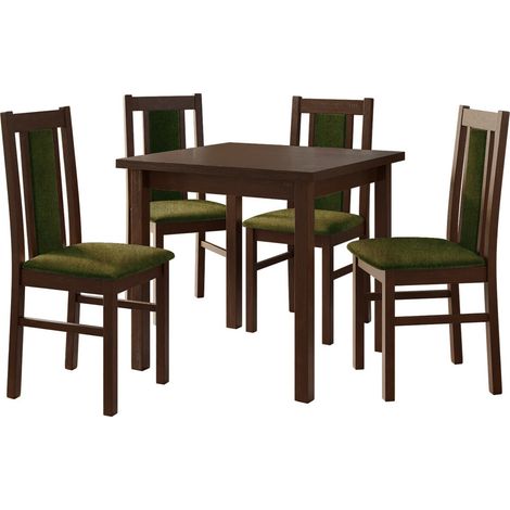 Conjunto de mesas y sillas para comedor Victorville 310, Nuez, 78x80x80cm, Diámetro: 0, Número de asientos: 4, Estilo: Contemporary
