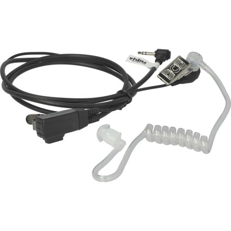 vhbw Headset kompatibel mit Motorola F60, FV300, EM1020R, FV500, FV200, EM1000R, EM1000, FV200AA, FR60, FV200R, FR50 Funkgerät - schwarz