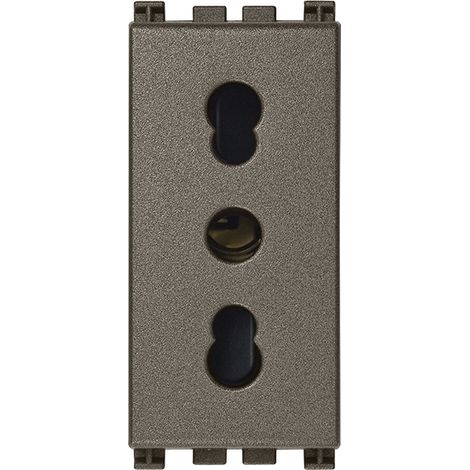 Steckdose 2P+E 16A P17/11 Metall VIMAR 19203.M