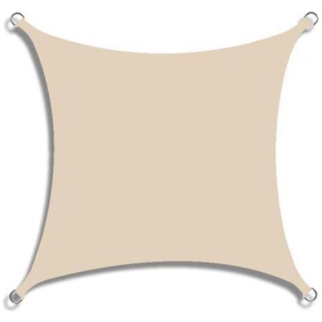 Terrasse 2x2M Voile d'ombrage anti-UV Protection des rayons UV Tissu imperméable Résidérant Aux Intempéries Pour Terrasses Piscines, Creamy-Blanc (1/4)