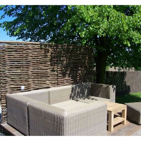 Clôture en noisetier tressé 120 cm – Panneau claustra écologique pour extérieur – Dimensions 180 x 120 cm – Non traité