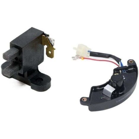 Régulateur de tension AVR universel pour générateur diesel essence 5-6.5KW 1PH 220V style demi-lune,Pièce de rechange pour Générateur de courant Porte-balai avec Balais de charbon pour 3 phases 400 V (1/4)